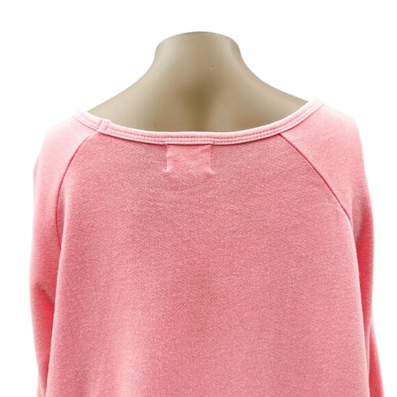 SUNDRY Pink French Terry Scoop Neck Long Sleeve Sweatshirt Made In USA Womens L - Picture 2 of 10